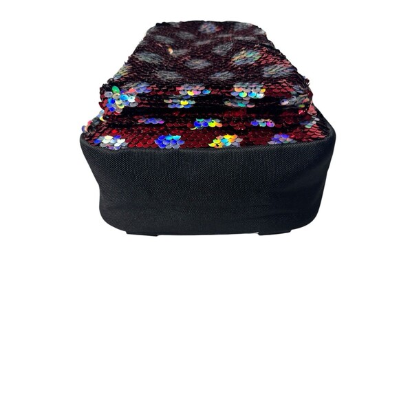 Disney Parks Minnie Mouse Reversible Sequined Mini Backpack RED/BLACK Silver Dot main image 4